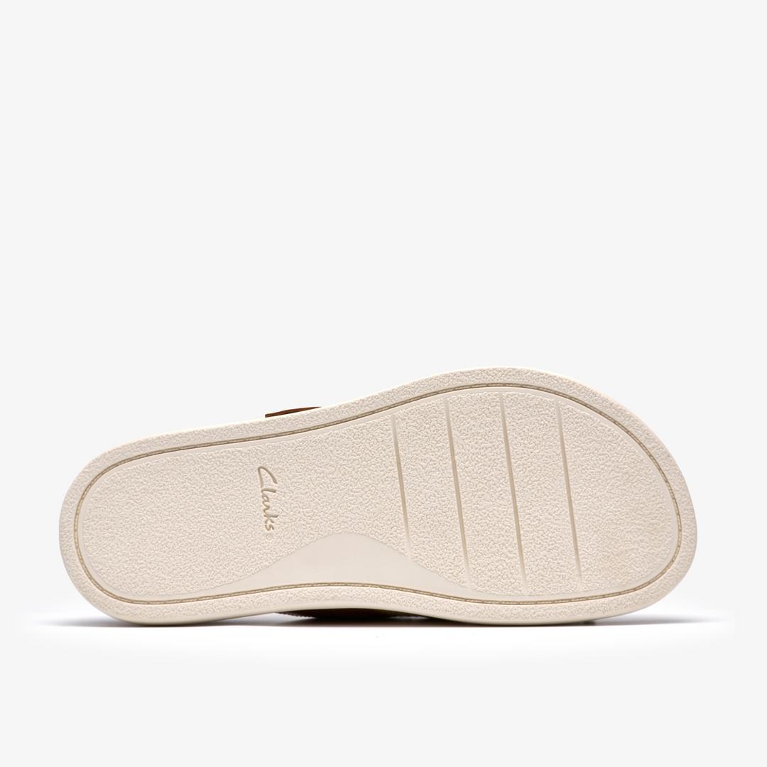 Womens Arwell Step Tan Leather Flat Sandals - Image 4