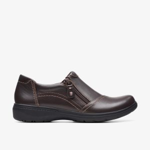 Women's Carleigh Ray Dark Brown Leather Slip Ons