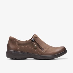 Womens Carleigh Ray Taupe Nubuck Slip Ons