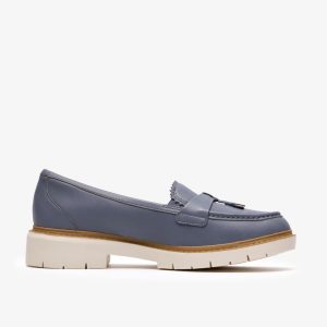 Womens Westlynn Bella Denim Blue Leather Loafers
