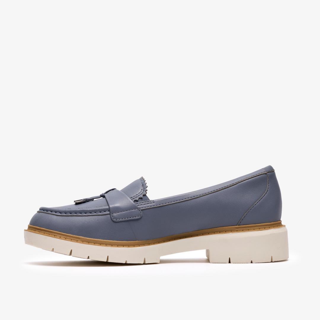 Womens Westlynn Bella Denim Blue Leather Loafers - Image 2
