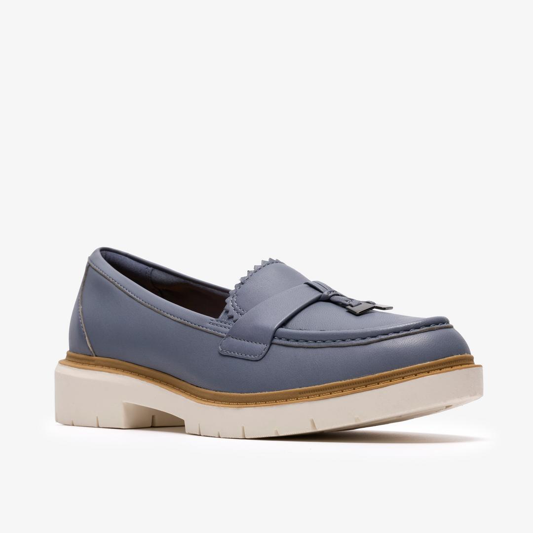 Womens Westlynn Bella Denim Blue Leather Loafers - Image 4
