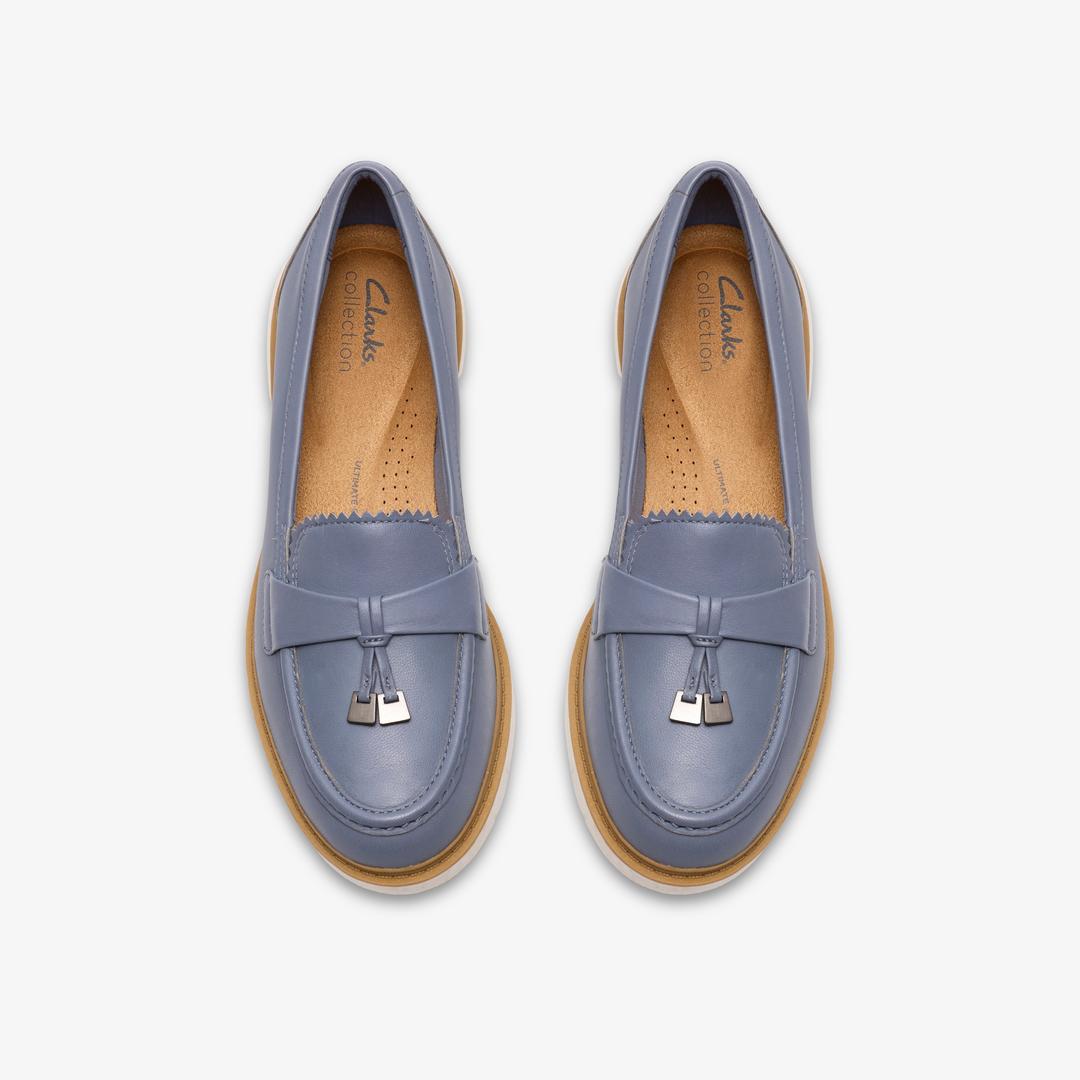 Womens Westlynn Bella Denim Blue Leather Loafers - Image 6