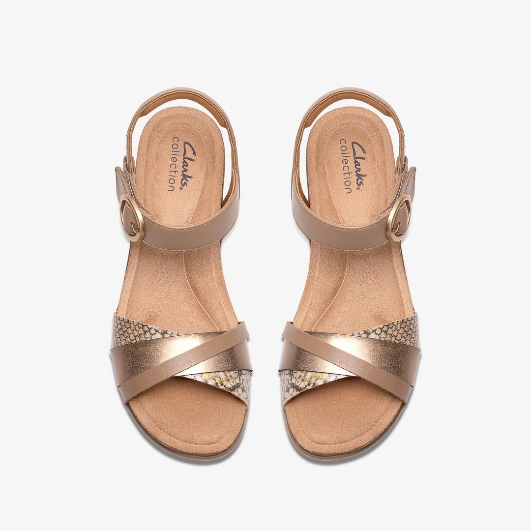 Womens Kacha Twist Taupe Combination Leather Wedges US - Image 7