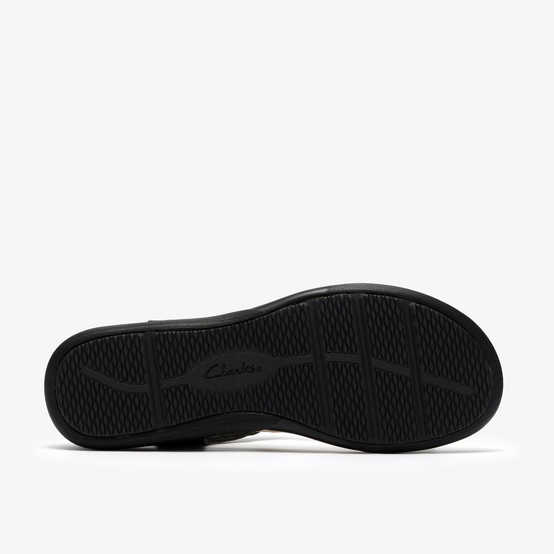Womens Kitly Gem Black Leather Flat Sandals - Image 4