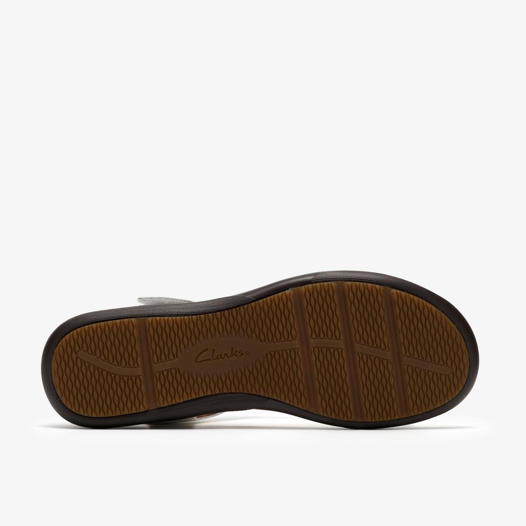Womens Kitly Gem White Leather Flat Sandals - Image 3