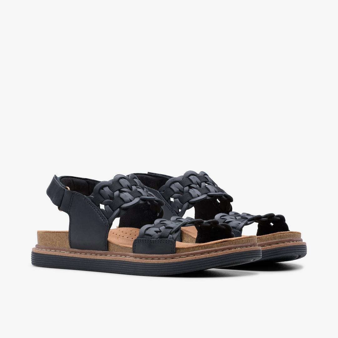 Women's Arwell Glide Black Combination Flat Sandals - Image 5