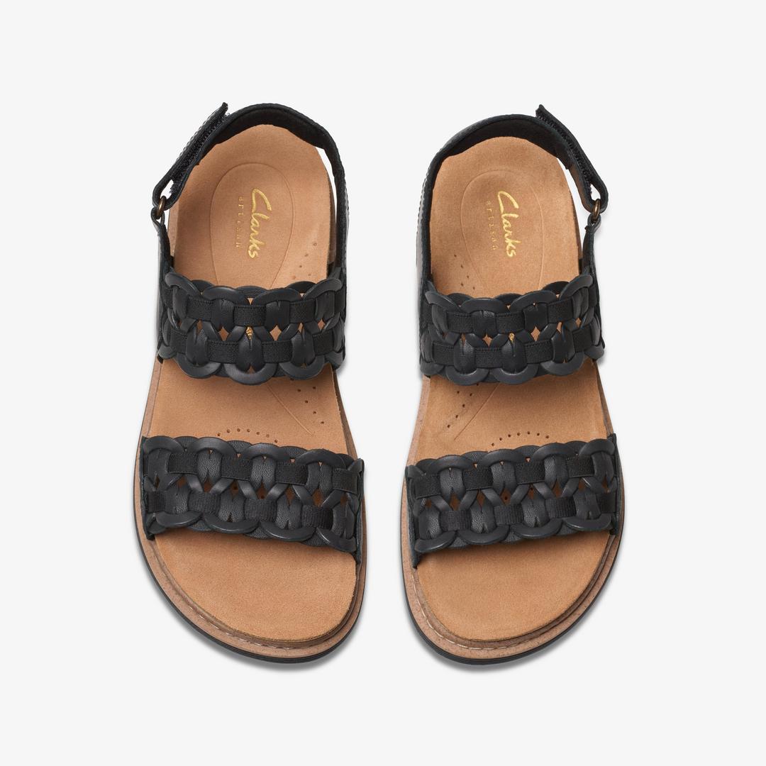 Women's Arwell Glide Black Combination Flat Sandals - Image 7