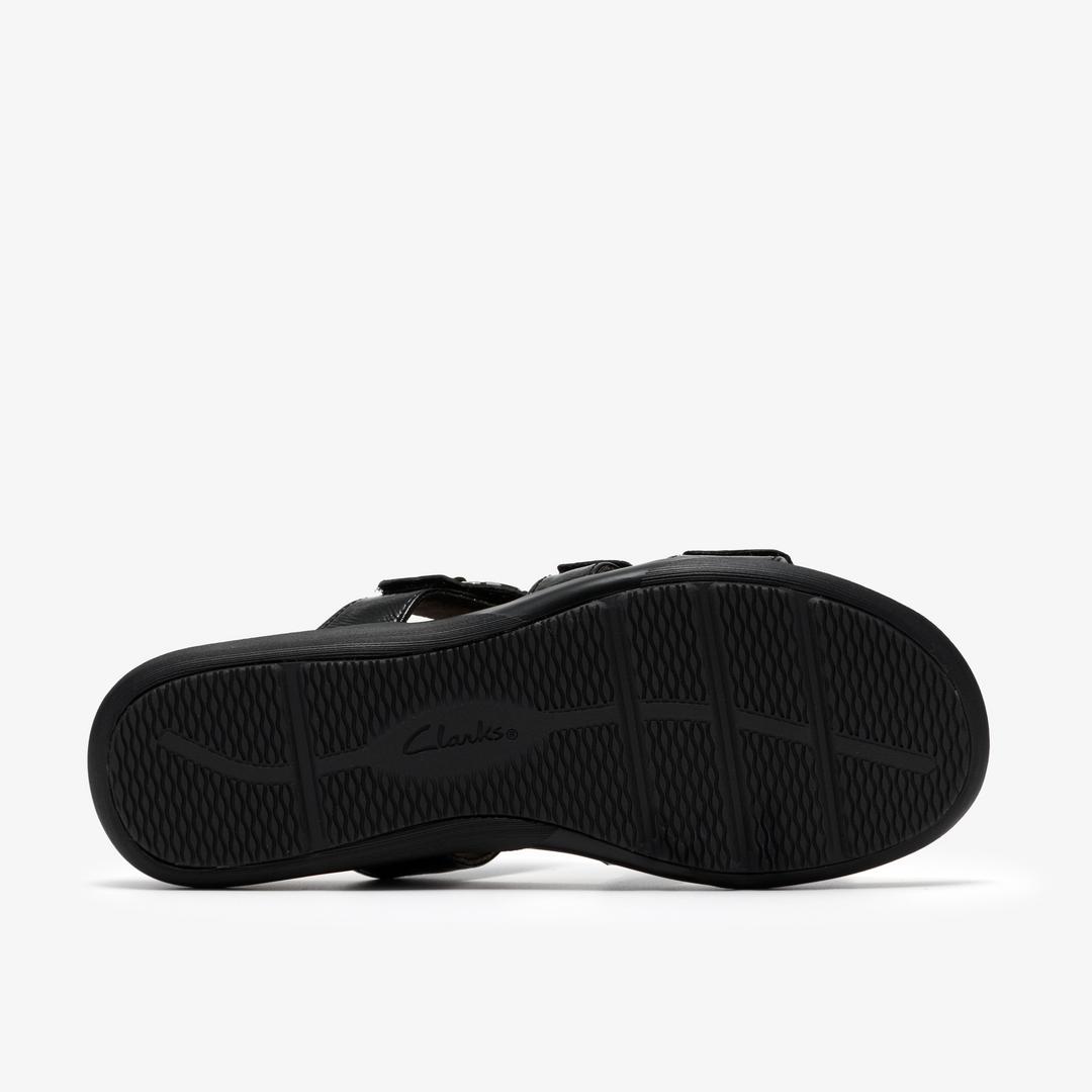 Womens Kitly Pearl Black Patent Flat Sandals - Image 3