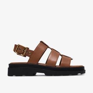 Womens Orinoco3 Strap Tan Leather Flat Sandals