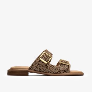 Womens Ariany Bay Animal Print Flat Sandals