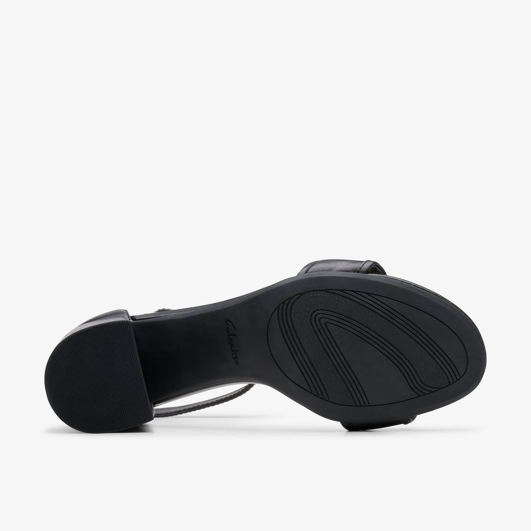 Women's Ezoria Mae Black Leather Heeled Sandals - Image 3