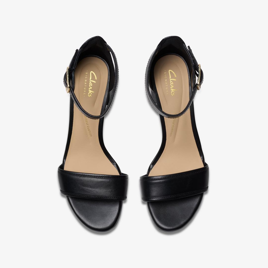 Women's Ezoria Mae Black Leather Heeled Sandals - Image 6