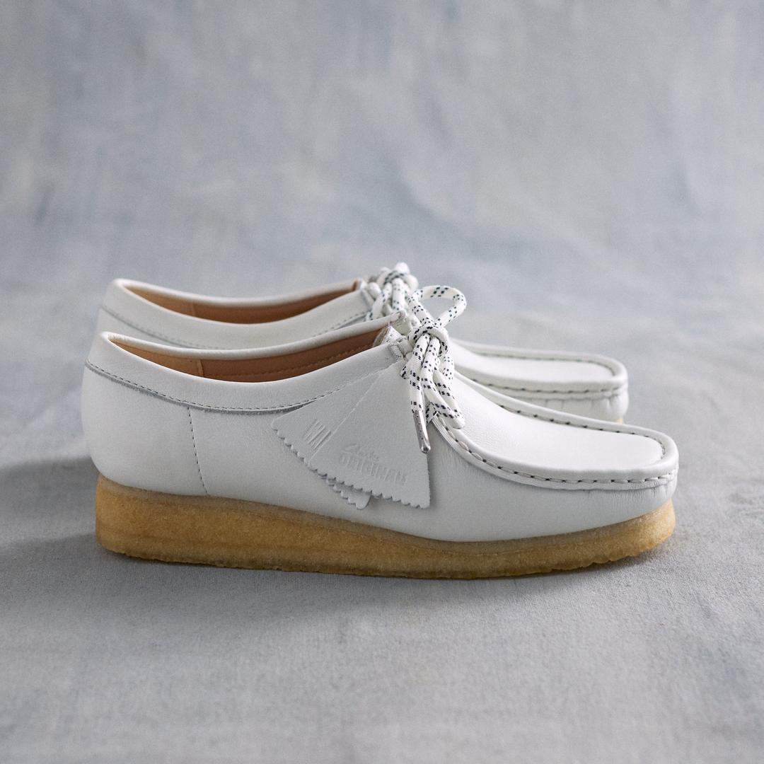 Womens Wallabee White Grain Leather - Image 3