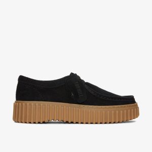WOMENS Torhill Bee Black Suede Moccasins US