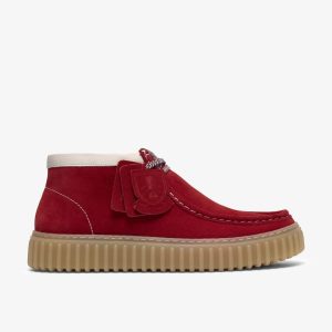 Mens Torhill Hi Red Suede Ankle Boots