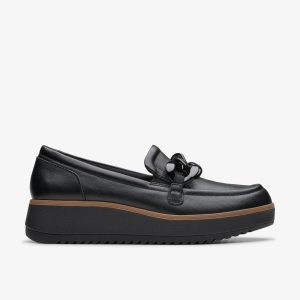 Womens Zylah May Black Leather Loafers US