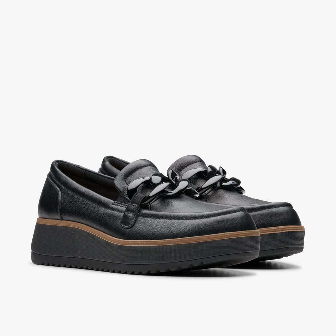 Womens Zylah May Black Leather Loafers US - Image 4