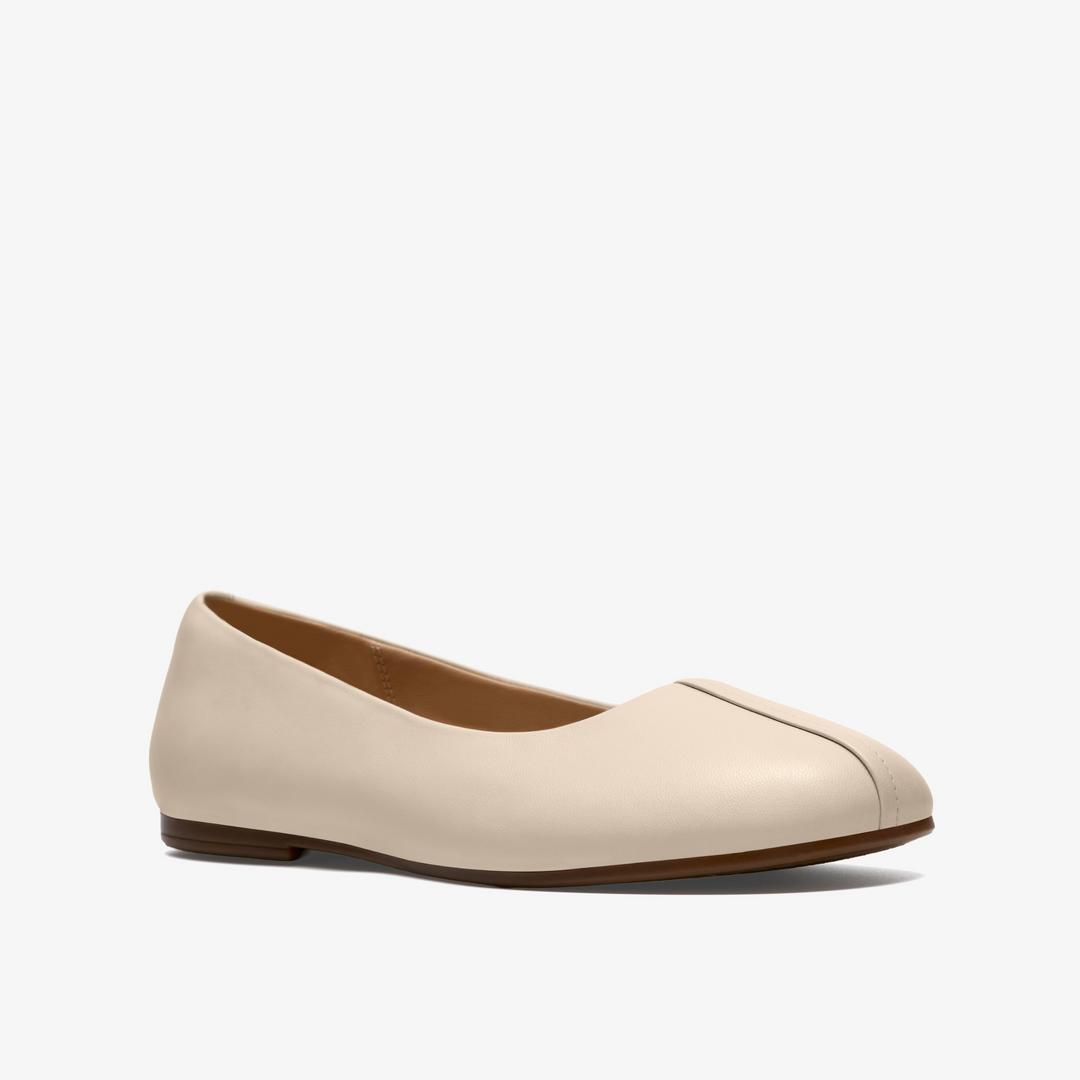 Womens Livia Lily Cream Leather Ballet Flats - Image 4