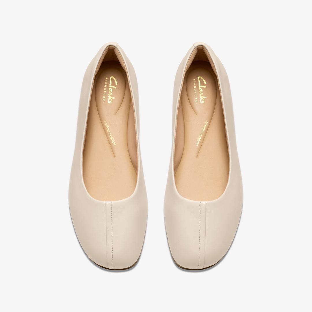 Womens Livia Lily Cream Leather Ballet Flats - Image 6