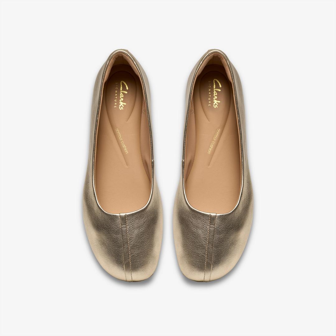 Womens Livia Lily Soft Gold Ballet Flats - Image 6