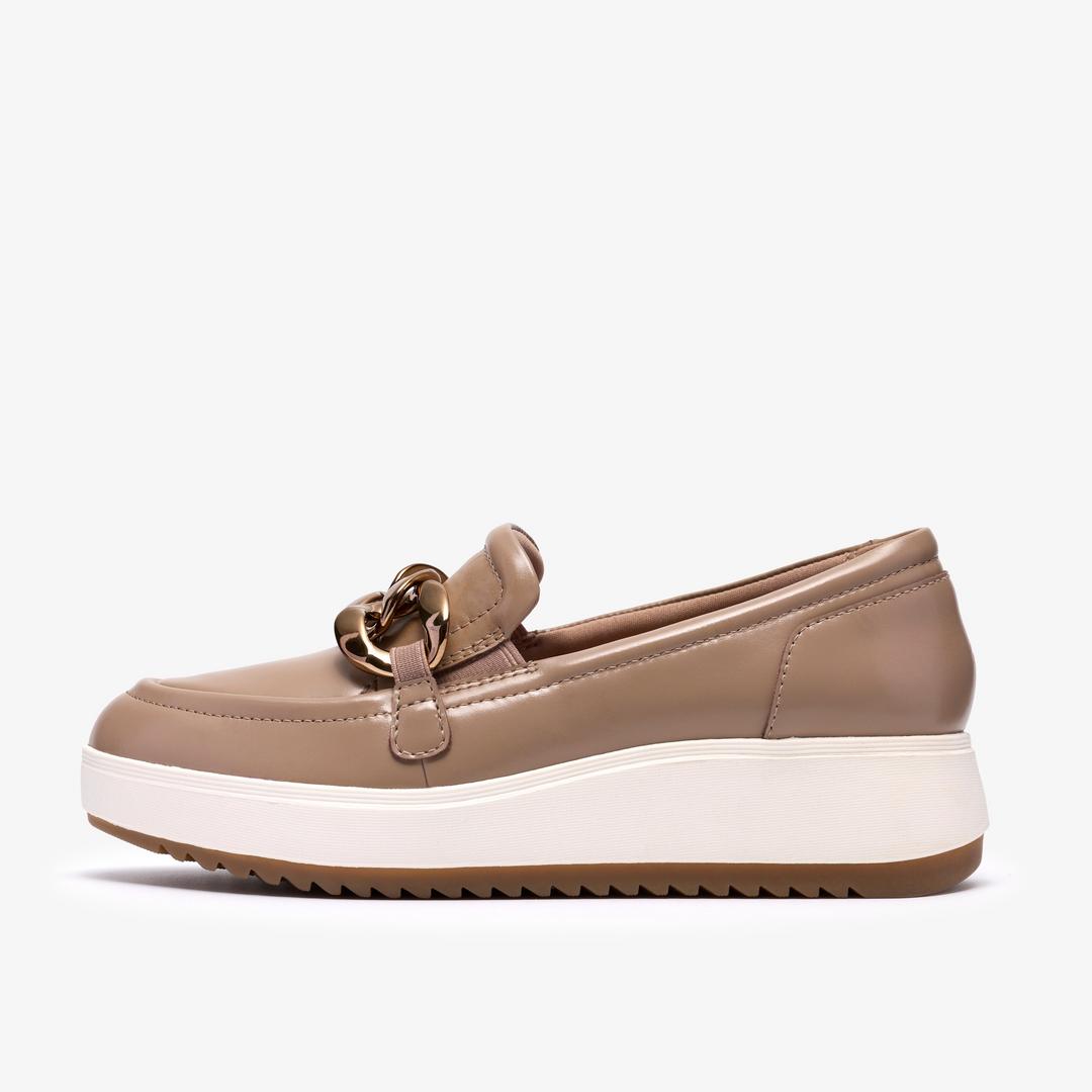 Womens Zylah May Taupe Leather Loafers US - Image 2