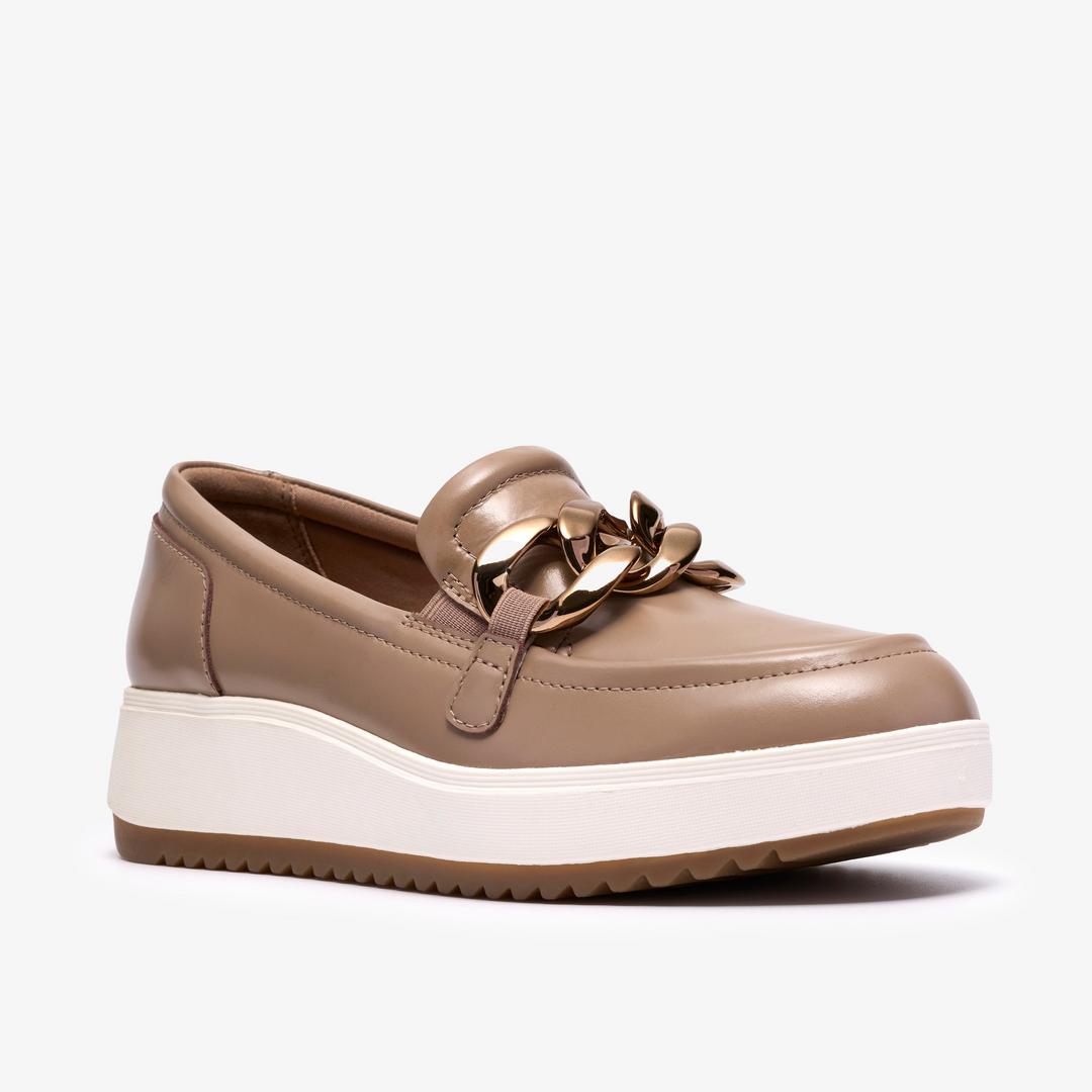 Womens Zylah May Taupe Leather Loafers US - Image 4