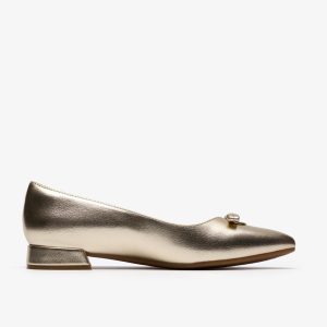 Womens Natalyn Trim Gold Metallic Slip-Ons | Clark