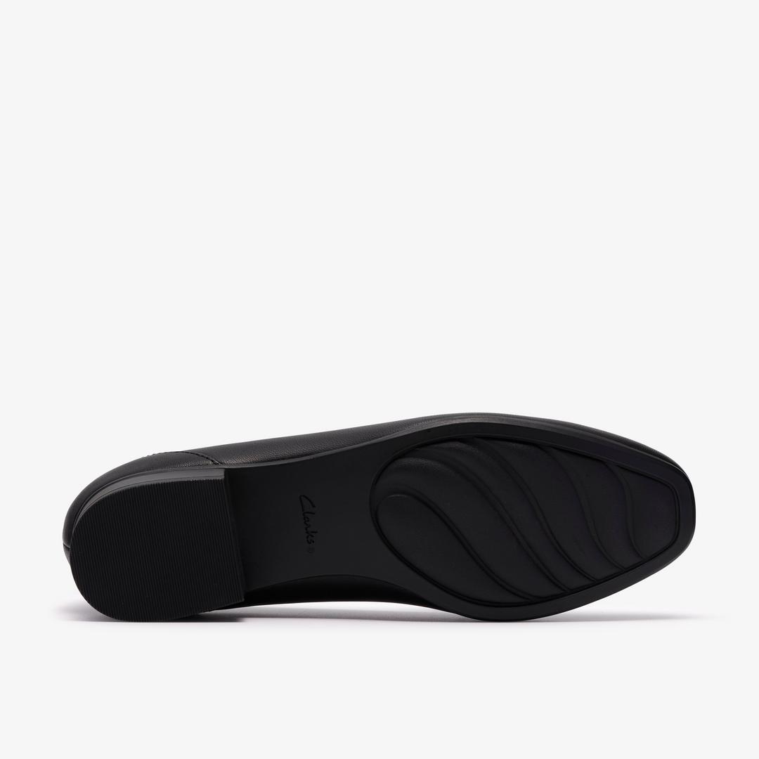 Womens Juliet Mia Black Leather Slip-Ons - Image 3
