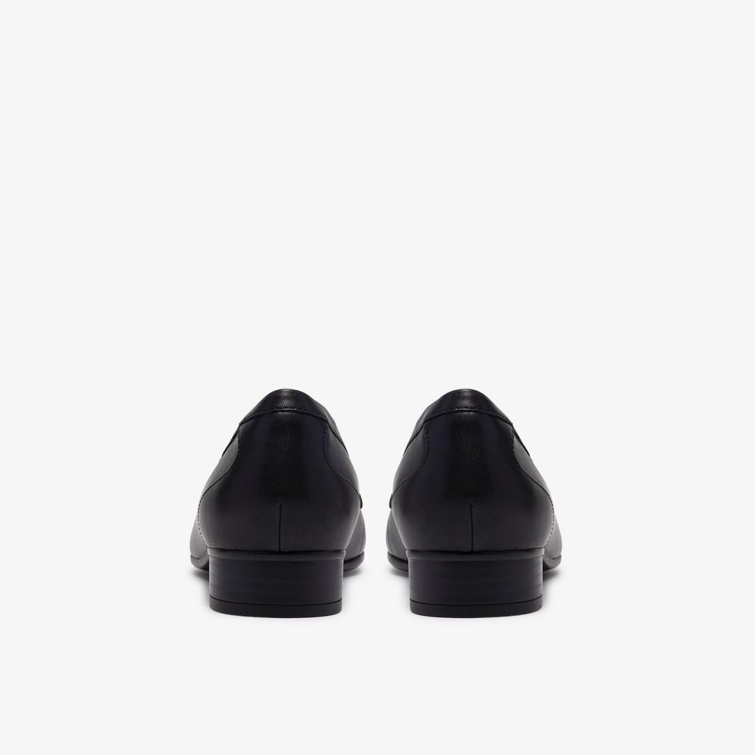 Womens Juliet Mia Black Leather Slip-Ons - Image 5