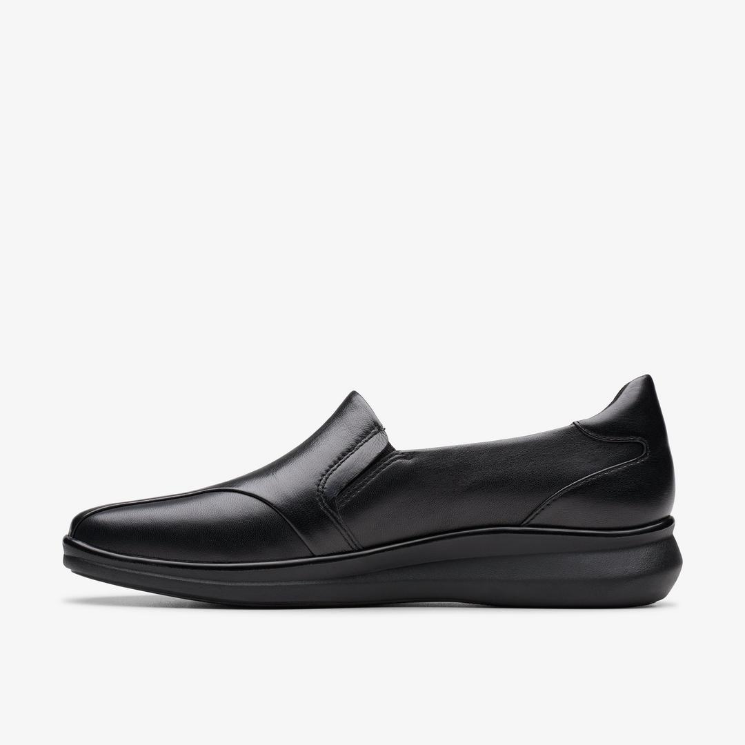 Womens Lynell Edge Black Leather Loafers - Image 3