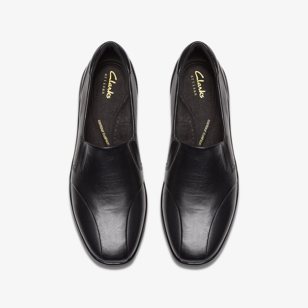 Womens Lynell Edge Black Leather Loafers - Image 7