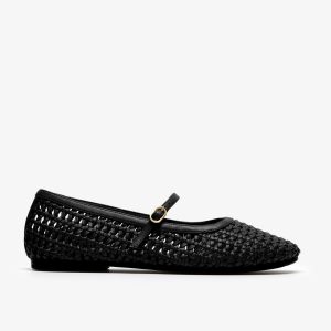 Womens Livia Sky Black Weave Bar Shoes
