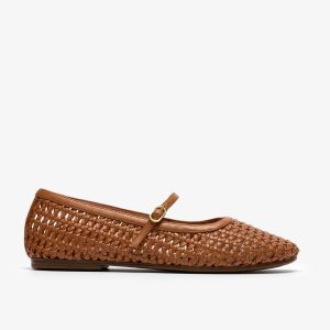 Womens Livia Sky Tan Weave Bar Shoes