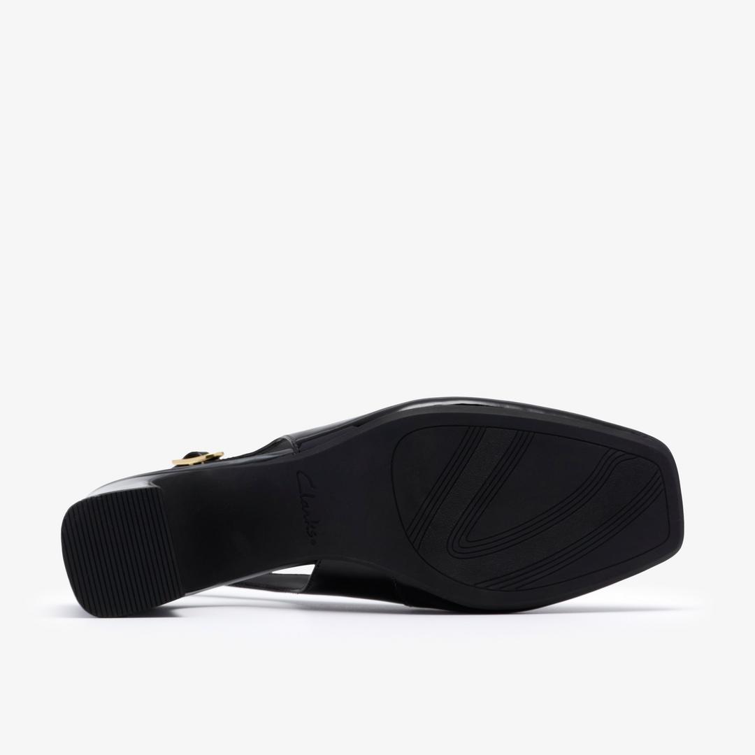 Womens Fernie Sling Black Patent Leather Court Shoes - Image 4