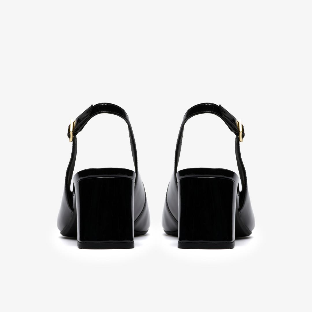 Womens Fernie Sling Black Patent Leather Court Shoes - Image 6