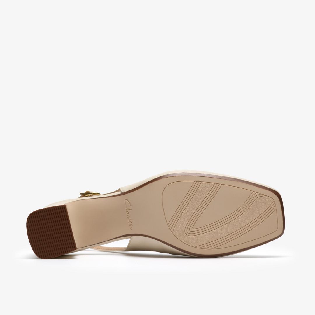 Womens Fernie Sling Cream Leather Court Shoes - Image 3