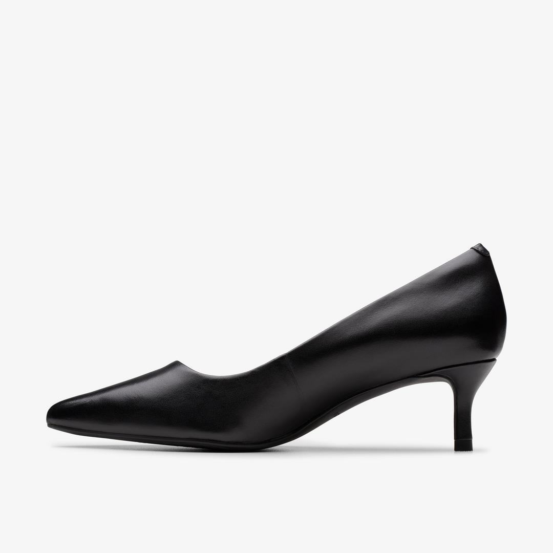 WOMENS Zarey Court Black Leather Court Shoes US - Image 3