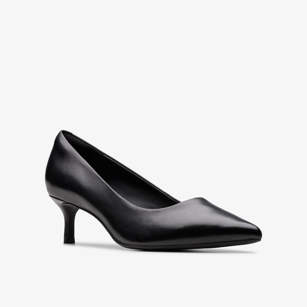 WOMENS Zarey Court Black Leather Court Shoes US - Image 5