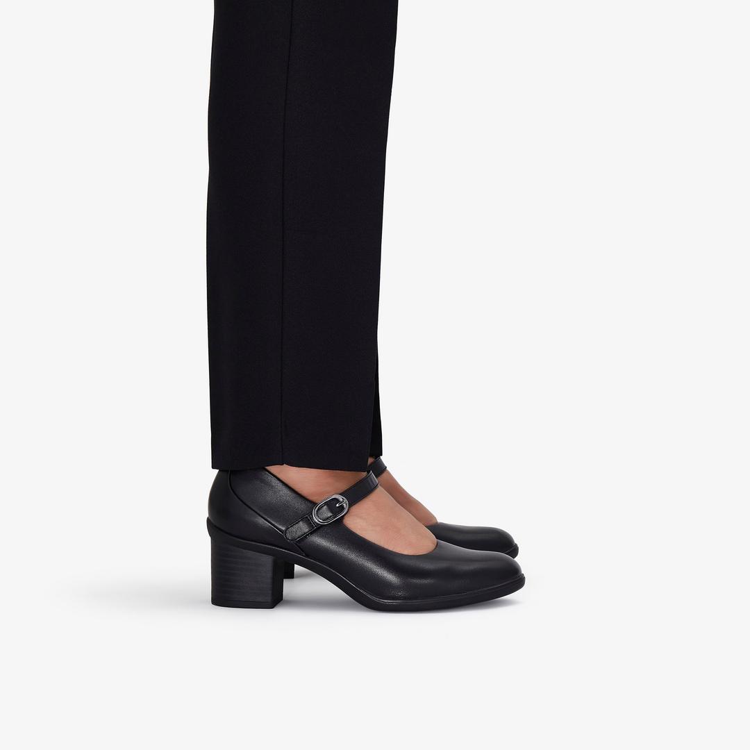 Womens Shaya Jane Black Leather Mary Janes - Image 2
