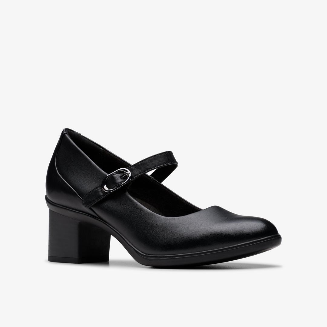 Womens Shaya Jane Black Leather Mary Janes - Image 5
