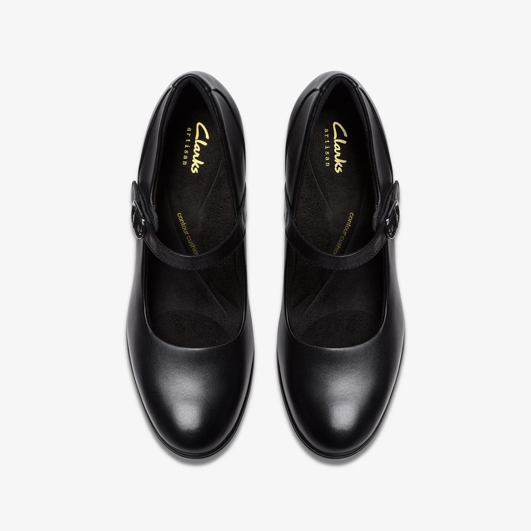 Womens Shaya Jane Black Leather Mary Janes - Image 7