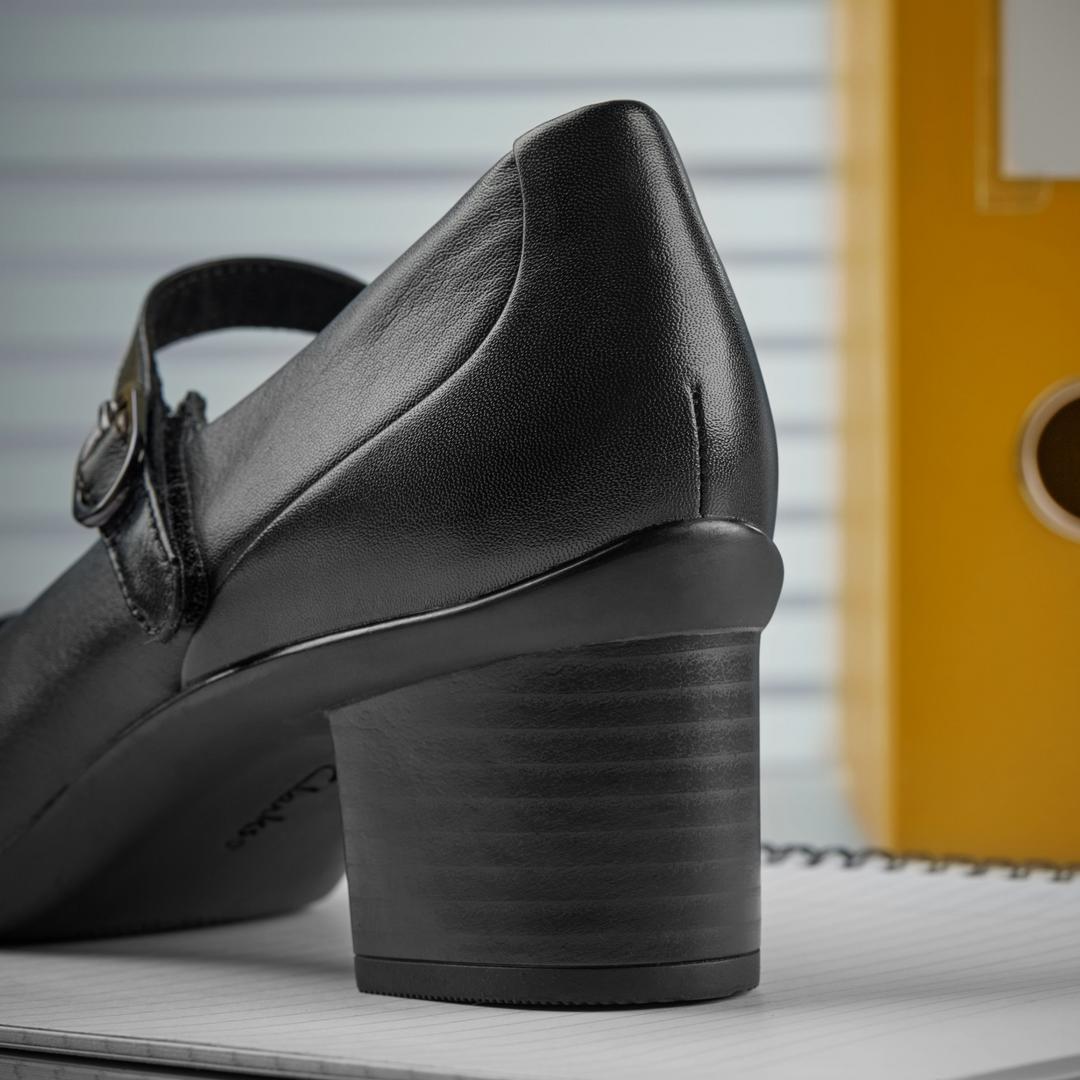 Womens Shaya Jane Black Leather Mary Janes - Image 9
