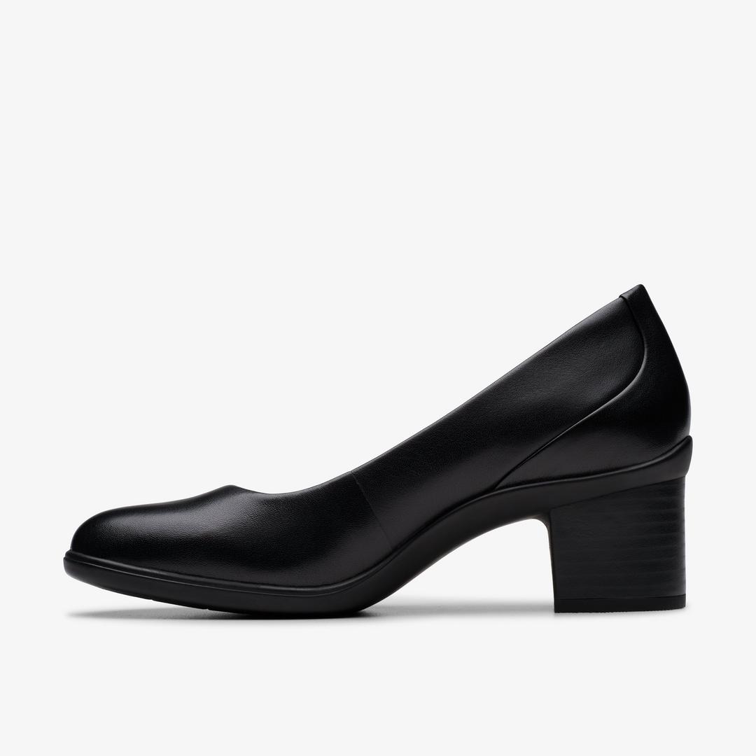 Womens Shaya Poppy Black Leather Pumps - Image 3