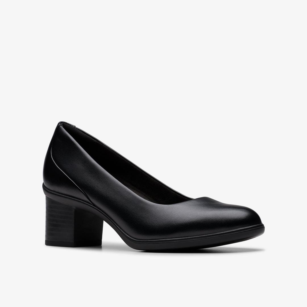 Womens Shaya Poppy Black Leather Pumps - Image 5