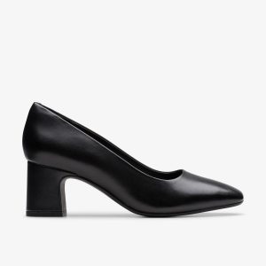 WOMENS Fernie Court Black Leather Court Shoes US