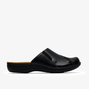 Womens Laurieann Lux Black Leather Clogs & Mules