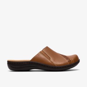 Womens Laurieann Lux Tan Leather Clogs & Mules
