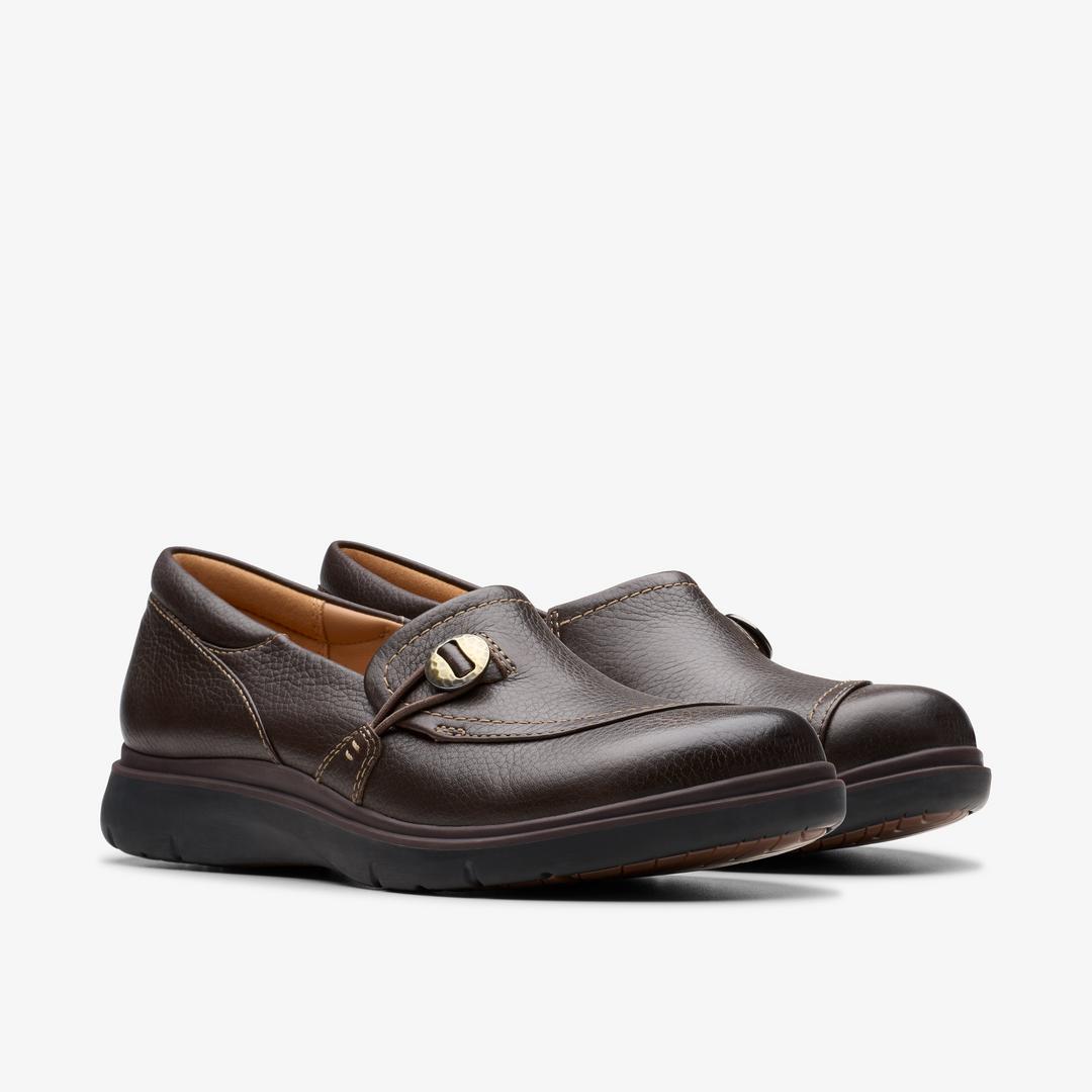 Womens Certina Ease Dark Brown Leather Slip Ons - Image 4