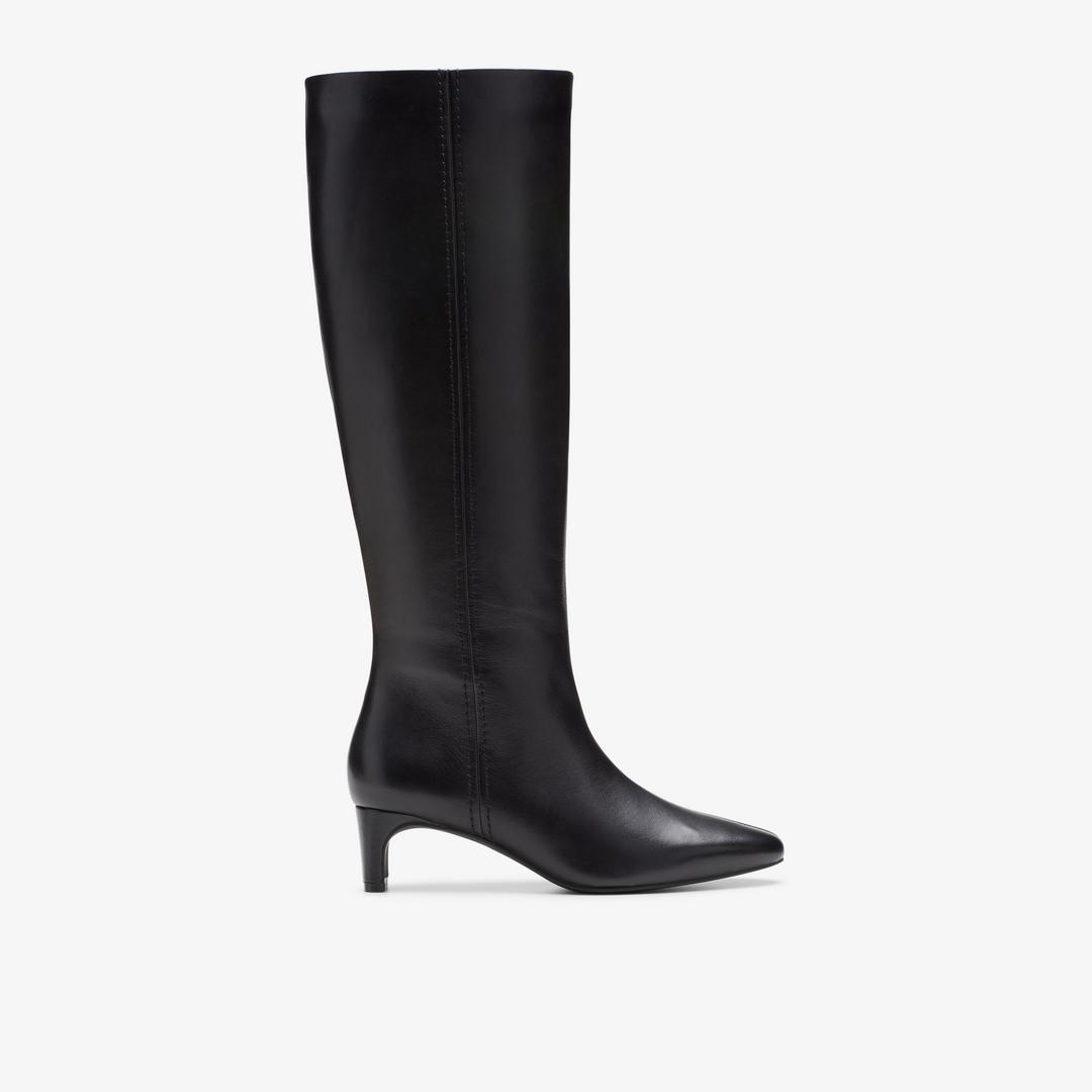 Womens Edina Tall Black Leather Knee High Boots US